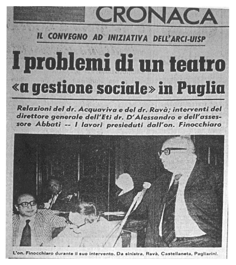 I problemi di un teatro (Nascita del Teatro Pubblico Pugliese, 1974)
